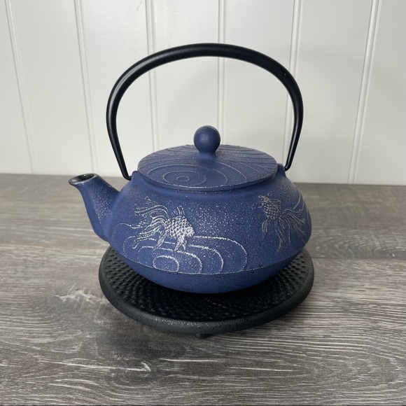 Teavana Kitchen Teavana Japanese Cast Iron Tea Pot Koi Fish Poshmark